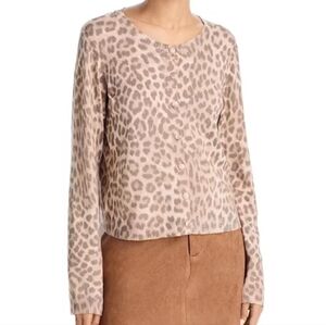 Sioni Neutral Leopard Button-Front Cardigan